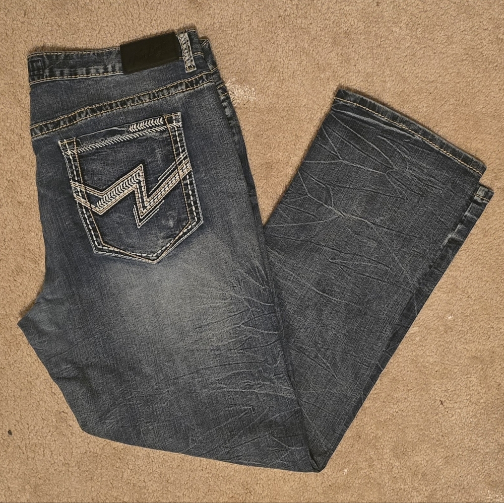 True Luck Men Classic Stretch Straight Jeans Size 40 x 32